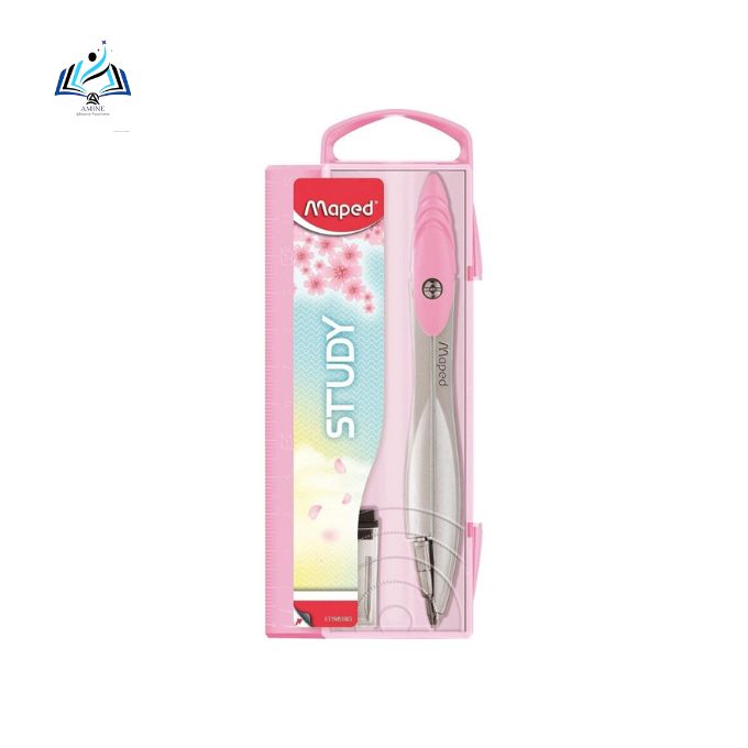 Compas Maped Study Pastel avec Bague Universelle – Rose, Bleu Clair ou Lilas
