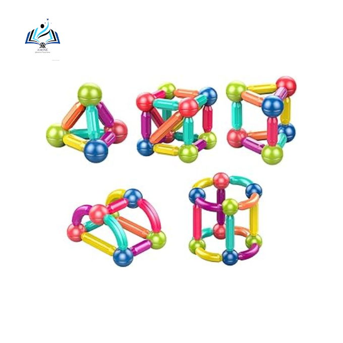 Blocs de Construction Magnétiques – 28 Pièces Colorées pour Enfants