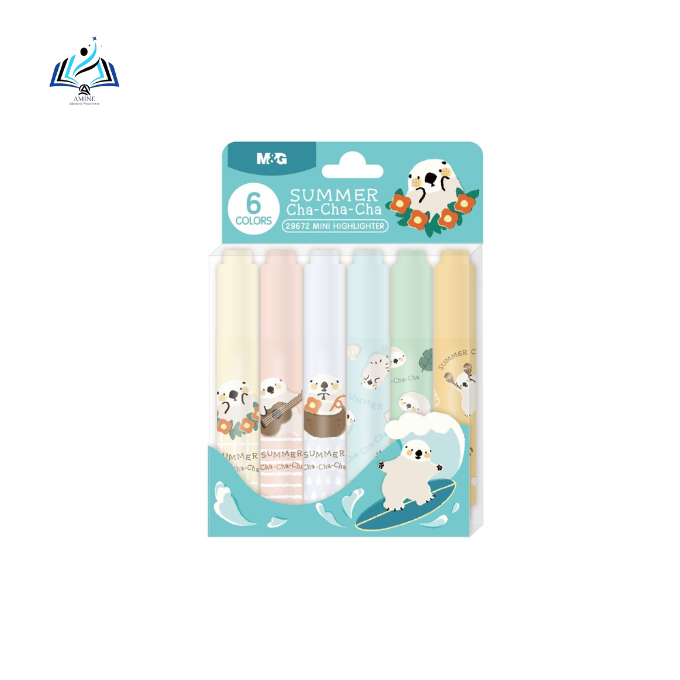 Mini Surligneurs M&G Summer Cha Cha Cha – Pack de 6 Couleurs Néon