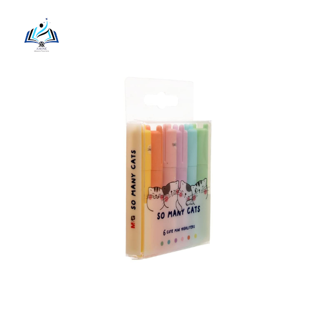 Set de 6 Mini Surligneurs M&G AHM22575 – Pastel Parfumés et Anti-Séchage