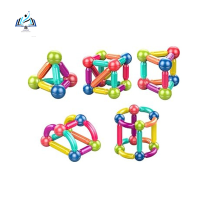 Blocs de Construction Magnétiques – 28 Pièces Colorées pour Enfants